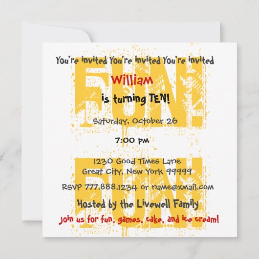 Custom Modern Kind 10e Verjaardag Rood en Zwart V8 Kaart (Achterkant)