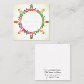 Custom Modern Kleurrijke Bloemen Kleine Oorbel Kaa Afsprakenkaartje (Voorkant / Achterkant)