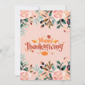 Custom Modern Kleurrijke Bloemen Thanksgiving Vaka Kaart (Achterkant)