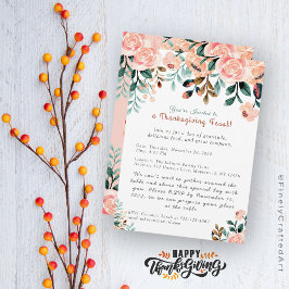 Custom Modern Kleurrijke Bloemen Thanksgiving Vaka Kaart