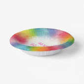 Custom Modern Kleurrijke Sjabloon Happy Birthday Papieren Kommen (Gebogen)