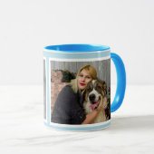 Custom Modern lichtblauw 2 fotocollage Mok (Voorkant rechts)