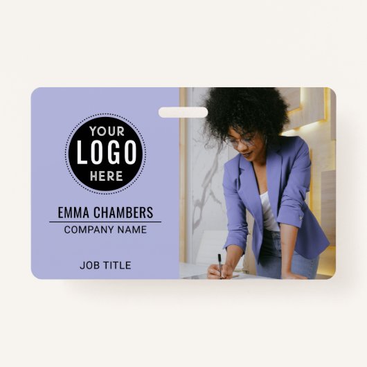 Custom Modern Logo Employee Photo Business Badge (Voorkant)