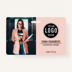 Custom Modern Logo Employee Photo Business Badge