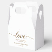 Custom Modern Love Gold Script Bruiloft dank u Bedankdoosjes (Geopend)