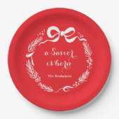 Custom Modern Luke 2 Scripture Red Christmas Papieren Bordje (Voorkant)
