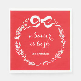 Custom Modern Luke 2 Scripture Red Christmas Servet