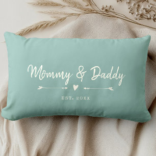 Custom Modern Mama & Daddy Nieuwe Ouders Dusty Sag Kussen