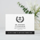 Custom Modern MD Doctor of Medicine Afstuderen Bedankkaart (Staand voorkant)
