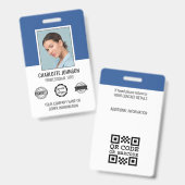 Custom Modern Medewerker Fotobedrijf Logo Blue Badge (Voor- en achterkant)