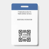 Custom Modern Medewerker Fotobedrijf Logo Blue Badge (Achterkant)