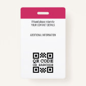 Custom Modern Medewerker Fotobedrijf Logo Pink Badge (Achterkant)