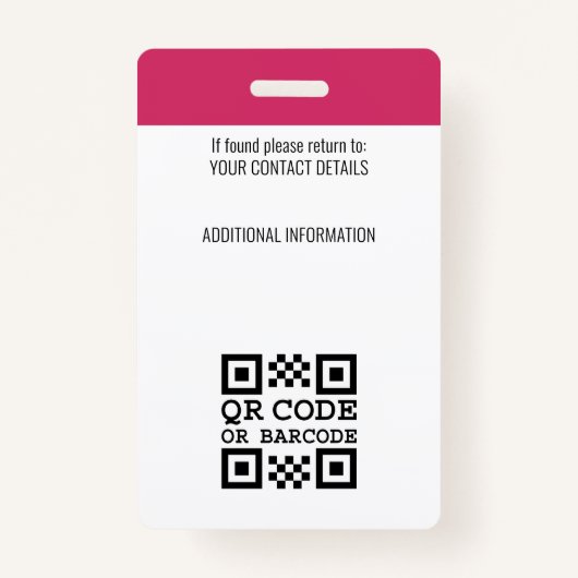 Custom Modern Medewerker Fotobedrijf Logo Pink Badge (Achterkant)