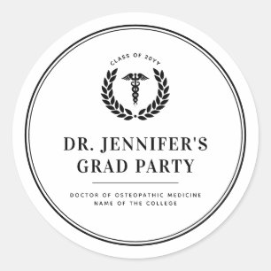 Custom Modern Medical School Afstuderen Ronde Sticker