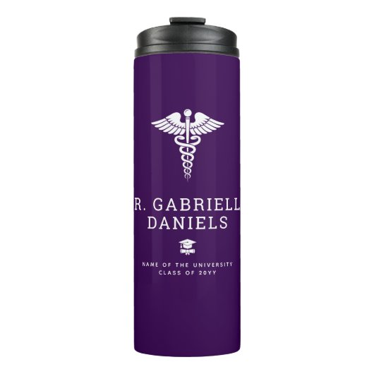 Custom Modern Medical School Doctor Graduation Thermosbeker (Voorkant)