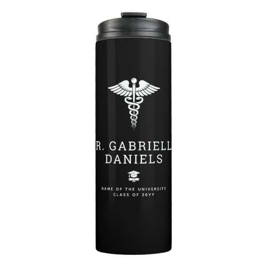 Custom Modern Medical School Doctor Graduation Thermosbeker (Voorkant)
