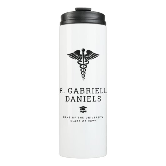 Custom Modern Medical School Doctor Graduation Thermosbeker (Voorkant)
