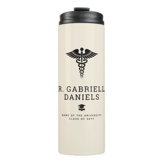 Custom Modern Medical School Doctor Graduation Thermosbeker (Voorkant)