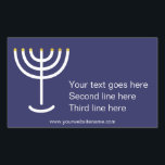Custom Modern Menorah Wit Navy Gold Graphic Rechthoekige Sticker<br><div class="desc">De Menorah White Navy Gold Graphic Sticker. Marine,  Wit,  Goud. Overdraagbaar en aanpasbaar.</div>