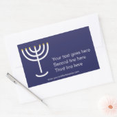 Custom Modern Menorah Wit Navy Gold Graphic Rechthoekige Sticker (Envelop)
