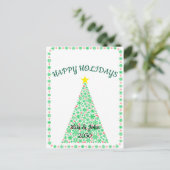 Custom Modern Minimal Christmas Holiday Postcard  Feestdagenkaart (Staand voorkant)