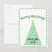 Custom Modern Minimal Christmas Holiday Postcard  Feestdagenkaart (Voorkant / Achterkant)