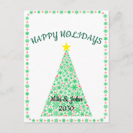 Custom Modern Minimal Christmas Holiday Postcard  Feestdagenkaart