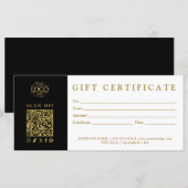 Custom Modern Minimalist Business Gift Certificate (Voorkant / Achterkant)