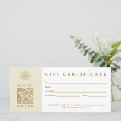 Custom Modern Minimalist Business Gift Certificate (Staand voorkant)
