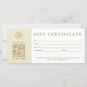 Custom Modern Minimalist Business Gift Certificate (Voorkant)