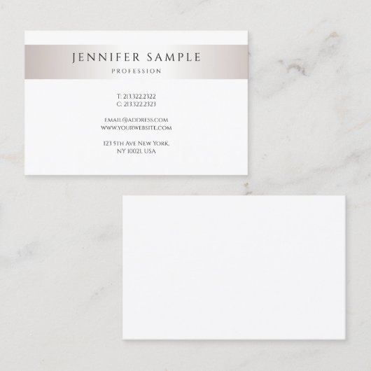 Custom Modern Minimalist Elegant Trendy Sjabloon Visitekaartje (Voorkant / Achterkant)