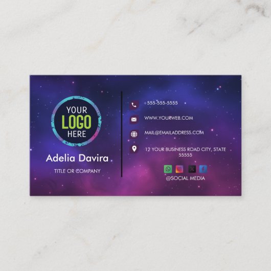 Custom Modern Minimalist Logo for Social Media &  Visitekaartje (Voorkant)