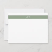 Custom Modern Minimalist Sage Green Monogram Notitiekaartje (Voorkant)