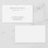 Custom Modern Minimalist Template Elegant Visitekaartje (Voorkant / Achterkant)