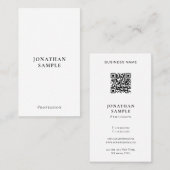 Custom Modern Minimalist Template Vertical Sleek Visitekaartje (Voorkant / Achterkant)