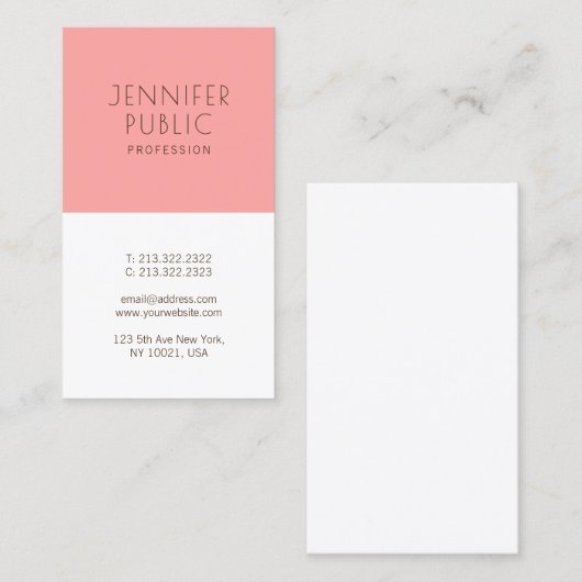 Custom Modern Minimalist Trendy Elegant Sjabloon Visitekaartje (Voorkant / Achterkant)