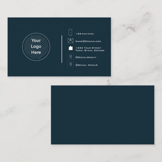 Custom Modern Minimalist Uw Logo Creëer Uw Eigen Visitekaartje (Voorkant / Achterkant)