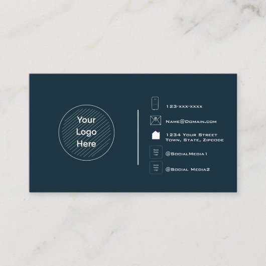 Custom Modern Minimalist Uw Logo Creëer Uw Eigen Visitekaartje (Voorkant)