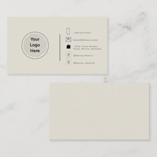 Custom Modern Minimalist Uw Logo Creëer Uw Eigen Visitekaartje (Voorkant / Achterkant)