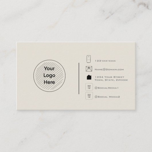 Custom Modern Minimalist Uw Logo Creëer Uw Eigen Visitekaartje (Voorkant)