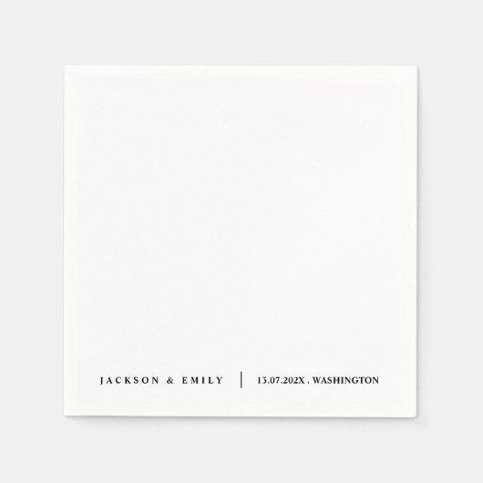 Custom Modern Minimalistic Wedding Servet (Voorkant)