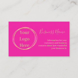 Custom Modern Minimalistisch Hot Pink Gold Visitekaartje