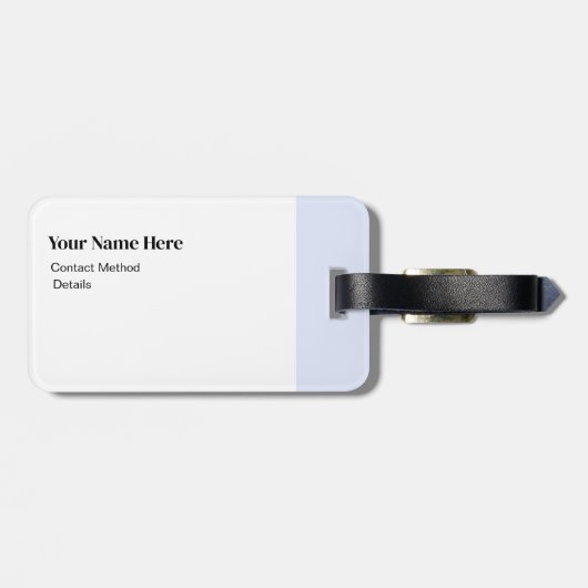 Custom Modern Monogram Eenvoudig Initiaal Blauw Bagagelabel (Achterkant horizontaal)