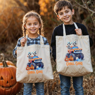 Custom Modern Monster Truck Ghoul Gang Halloween Tote Bag