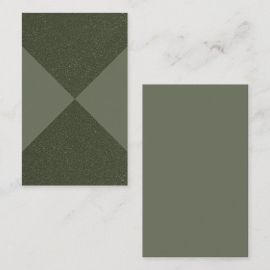 Custom Modern Moss Green Crossed Texture Kaart Visitekaartje (Voorkant / Achterkant)