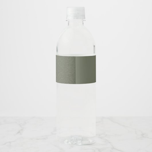 Custom Modern Moss Green Split Water Bottle Label Waterfles Etiket (Voorkant)