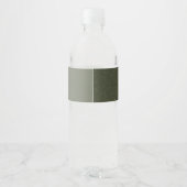 Custom Modern Moss Green Split Water Bottle Label Waterfles Etiket (Achterkant)