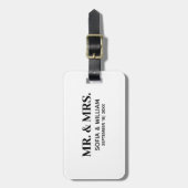 Custom Modern Mr. and Mrs Wedding Bagagelabel (Voorkant verticaal)