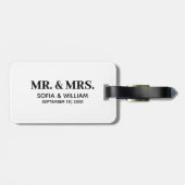 Custom Modern Mr. and Mrs Wedding Bagagelabel (Achterkant horizontaal)