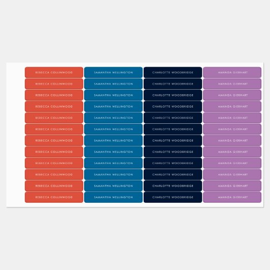 Custom Modern Naam Kleding Labels Kleurrijk (Vel)